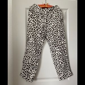 J. CREW Leopard Print Linen Pants